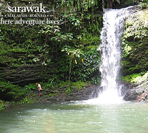 Rumh Nyuka longhouse waterfall Ulu Sarikei Sarawak Malaysia Borneo