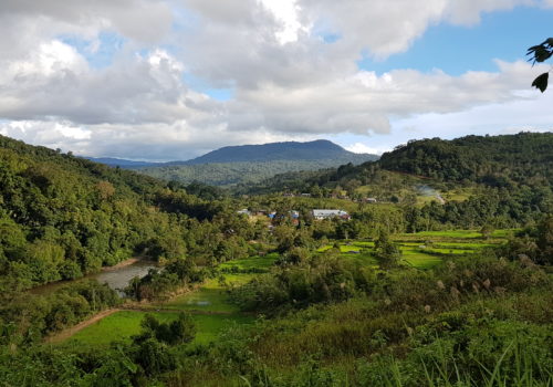 The Panoramic view of Sela'an Kayan village, Ulu Baram