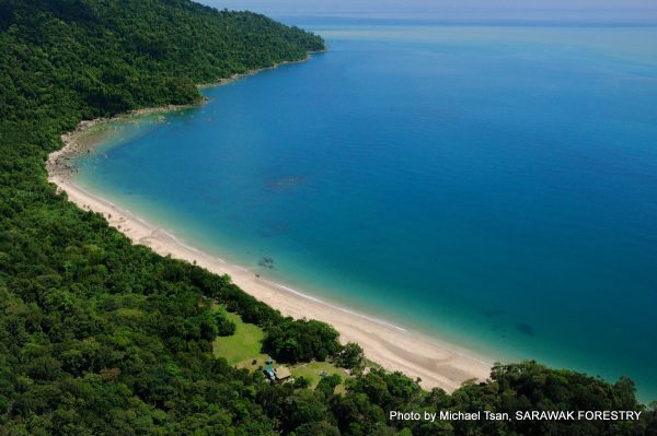 Quiet Beach in Malaysia Tanjung National Park Sarawak