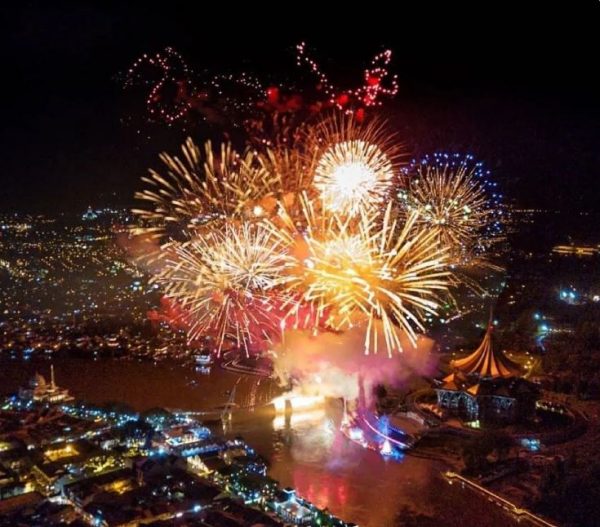 Kuching waterfront fireworks